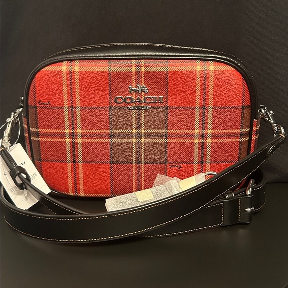 Coach *NWT* Jamie Camera Bag Red and Black Plaid Shoulder/CrossBody G2251 - Picture 4 of 11